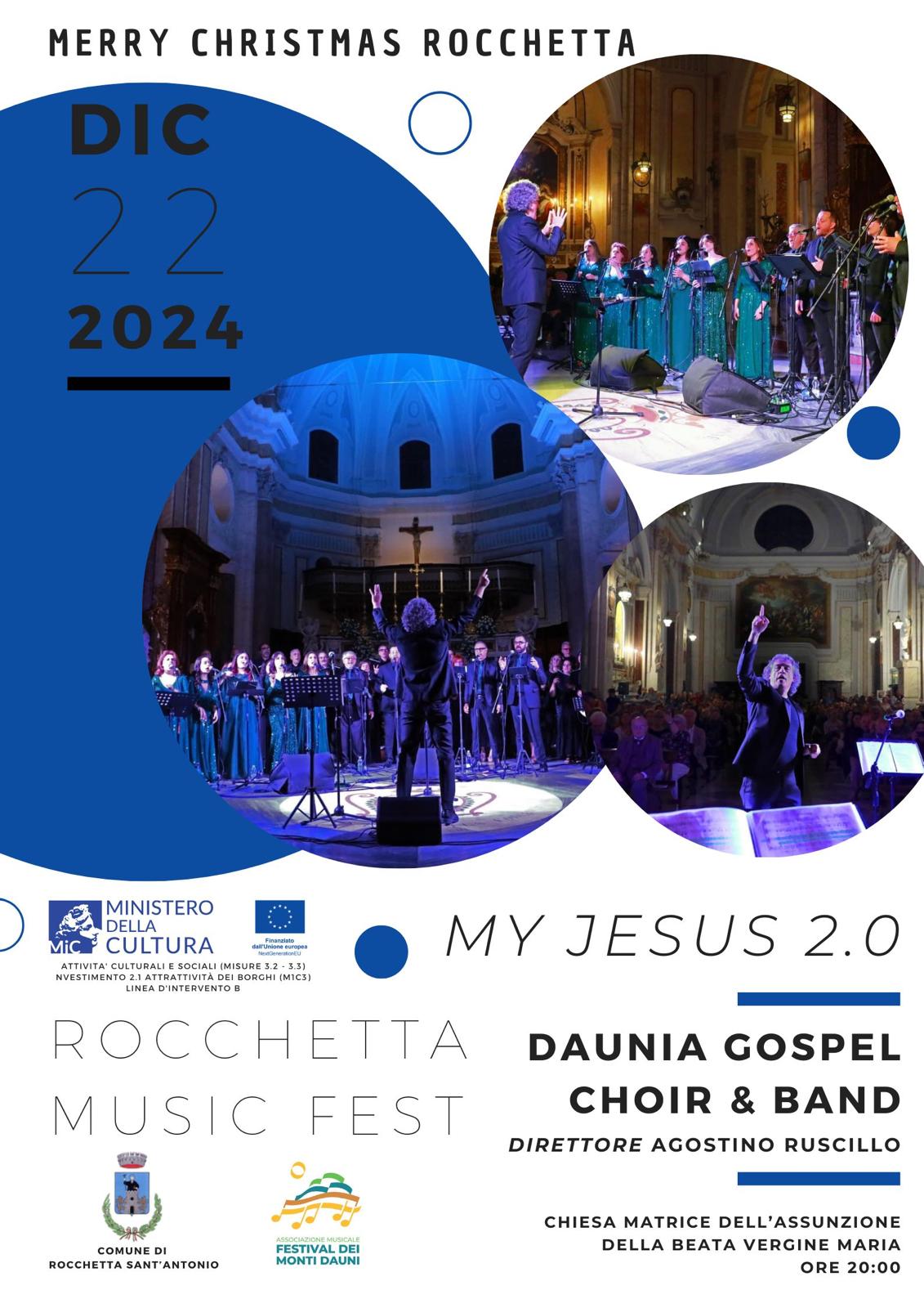 Concerto in Chiesa Madre 22 dicembre 2024 -ore 20:00  - Daunia Gospel Choir e Band - Direttore Agostino Ruscillo